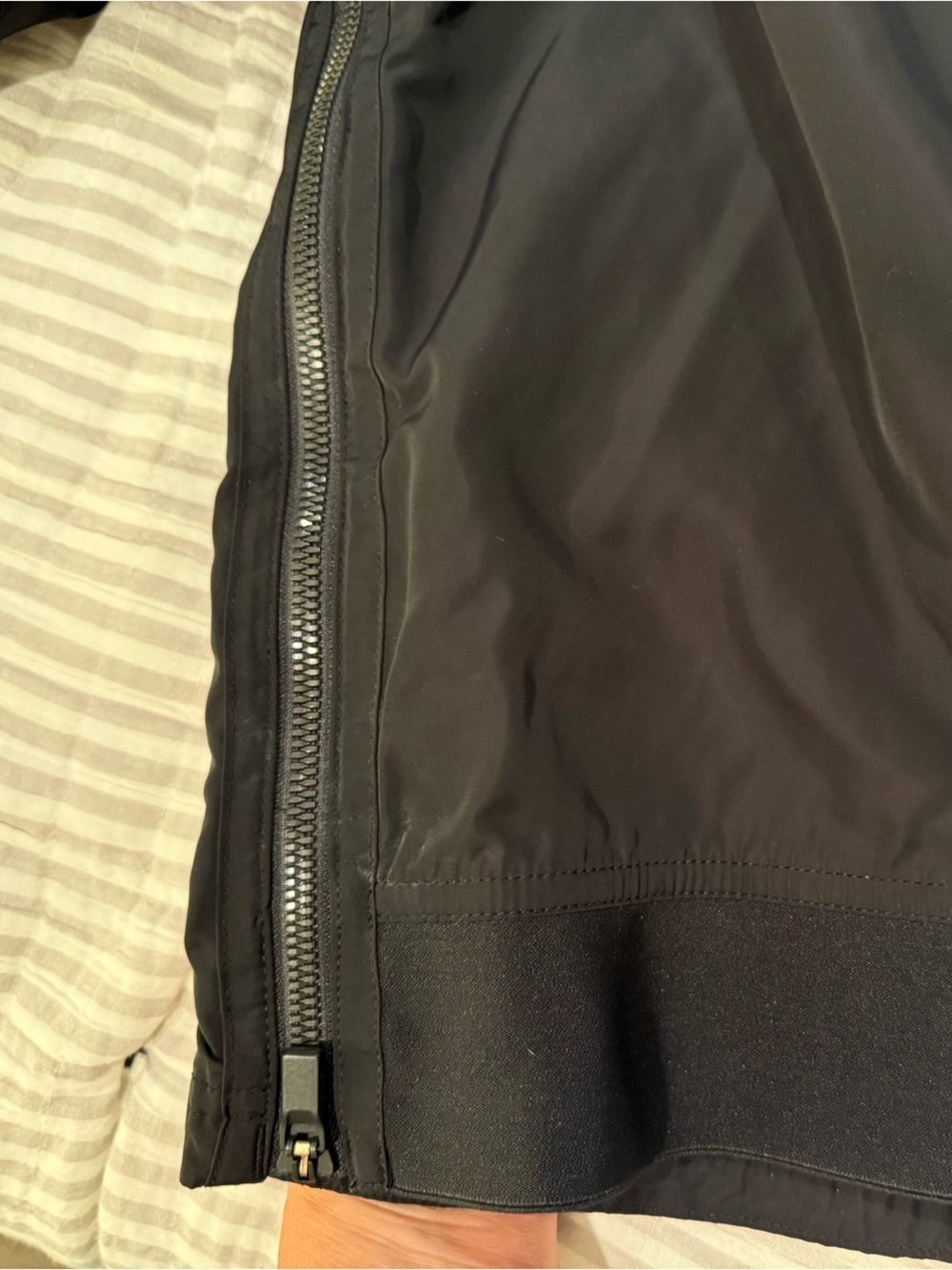 Athleta Black Nylon Bomber Jacket with Zip Pockets - Picture 4 of 4